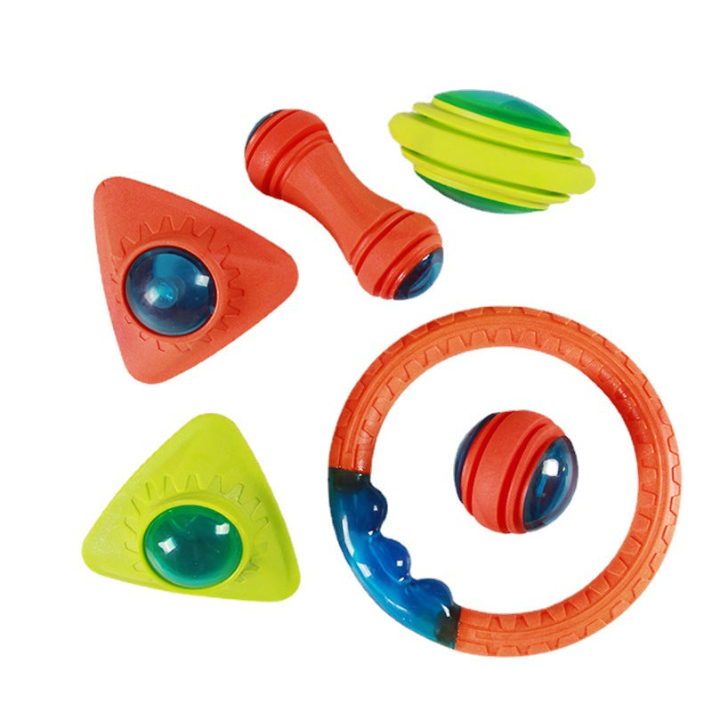 HKM-0929085 Luminous Bite-Resistant Interactive Dog Toy Set - Molar Rod, Teether Ball & Rugby