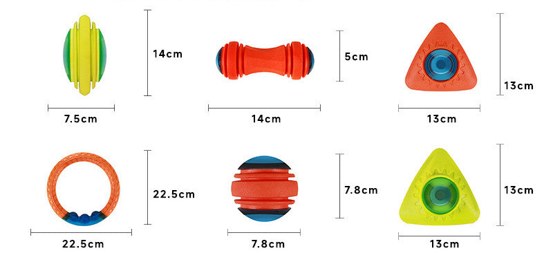 HKM-0929085 Luminous Bite-Resistant Interactive Dog Toy Set - Molar Rod, Teether Ball & Rugby
