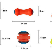 HKM-0929085 Luminous Bite-Resistant Interactive Dog Toy Set - Molar Rod, Teether Ball & Rugby