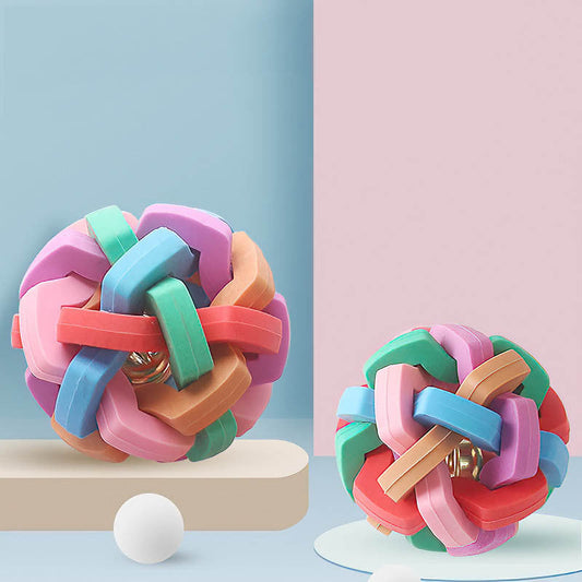 HKM-092947 Colorful Pet Toy Ball with Sound and Bite Resistance - TPR Material in Small, Medium, Large Sizes