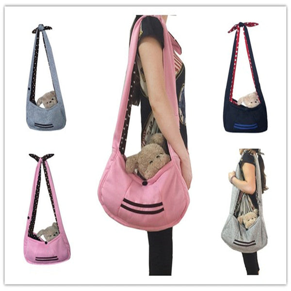HKM-0930493 Soft Wool Pet Shoulder Bag for Small Dogs Up to 2.5kg - Solid Color Design