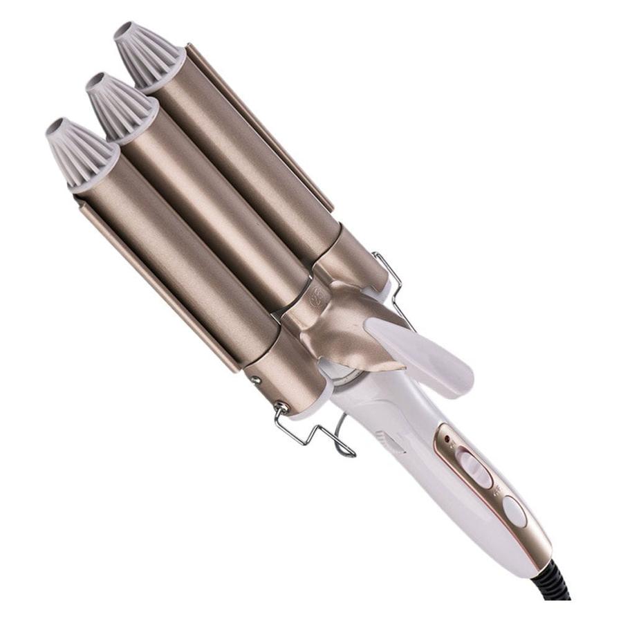 HKM-093139 Three-Tube Tourmaline Ceramic Curling Iron for Wet and Dry Hair, 16MM-20MM Diameter