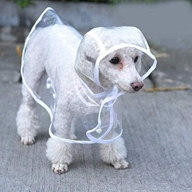 HKM-093139 Waterproof Clear Raincoat for Small to Medium Dogs with Hooded Design and Breathable EVA Fabric
