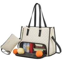 HKM-093203 Stylish Insulated Lunch Box and Laptop Handbag Set for Women - Waterproof Daily Use Shoulder Bags