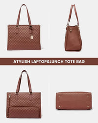 HKM-093203 Stylish Insulated Lunch Box and Laptop Handbag Set for Women - Waterproof Daily Use Shoulder Bags