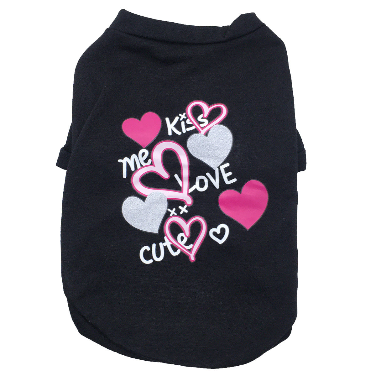 HKM-0932413 KISS Colorful Round Neck Pet T-Shirt with Raglan Sleeves - Cotton Blend, Short Sleeve