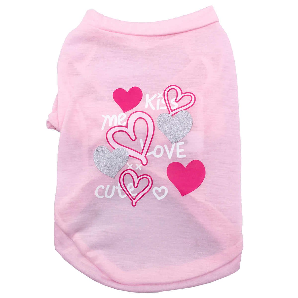 HKM-0932413 KISS Colorful Round Neck Pet T-Shirt with Raglan Sleeves - Cotton Blend, Short Sleeve