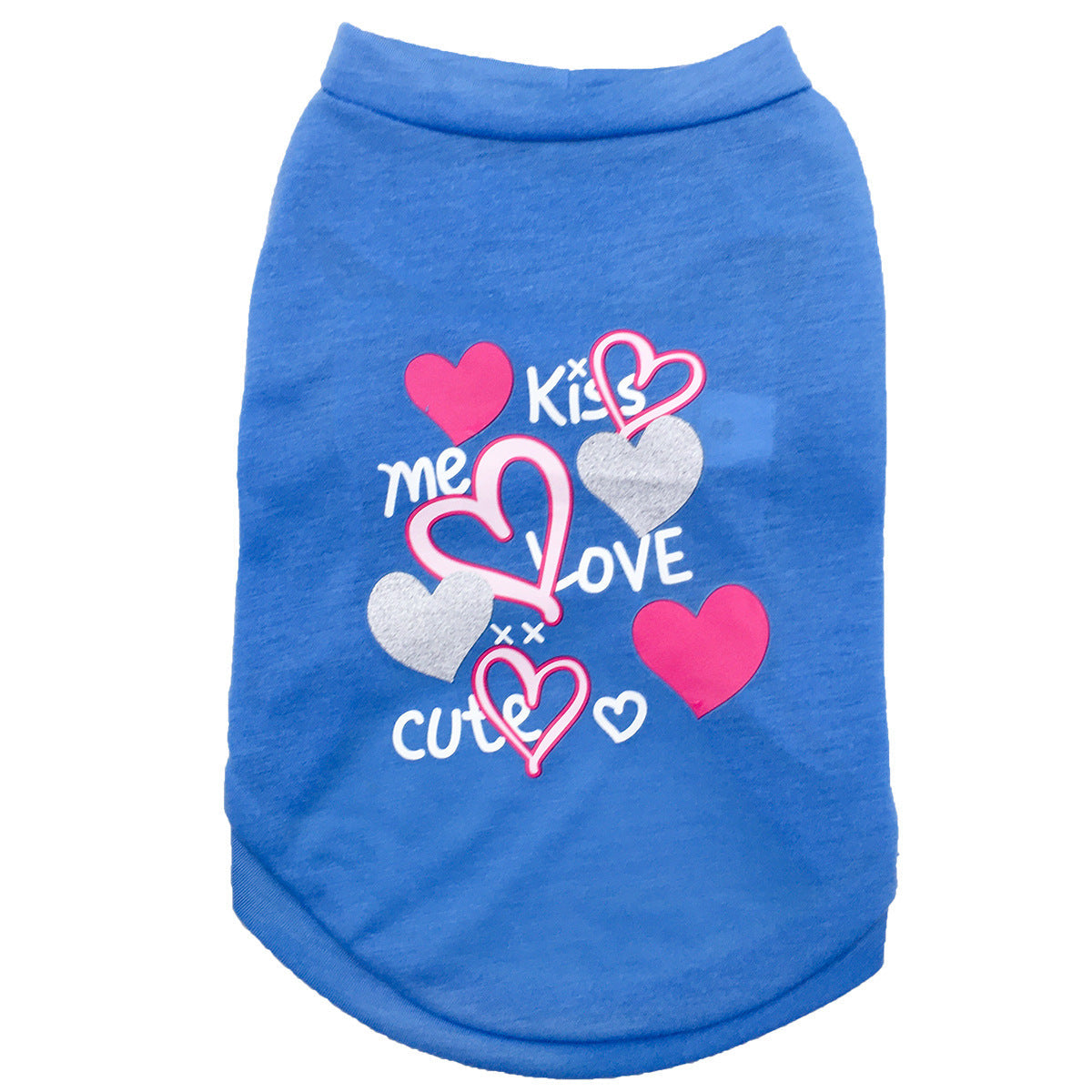 HKM-0932413 KISS Colorful Round Neck Pet T-Shirt with Raglan Sleeves - Cotton Blend, Short Sleeve