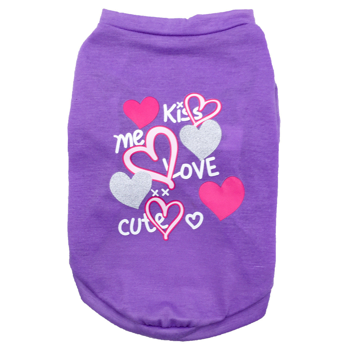 HKM-0932413 KISS Colorful Round Neck Pet T-Shirt with Raglan Sleeves - Cotton Blend, Short Sleeve