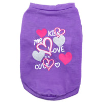 HKM-0932413 KISS Colorful Round Neck Pet T-Shirt with Raglan Sleeves - Cotton Blend, Short Sleeve