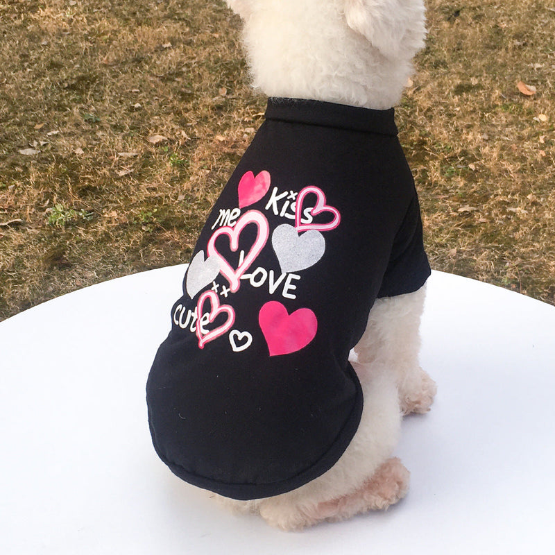 HKM-0932413 KISS Colorful Round Neck Pet T-Shirt with Raglan Sleeves - Cotton Blend, Short Sleeve