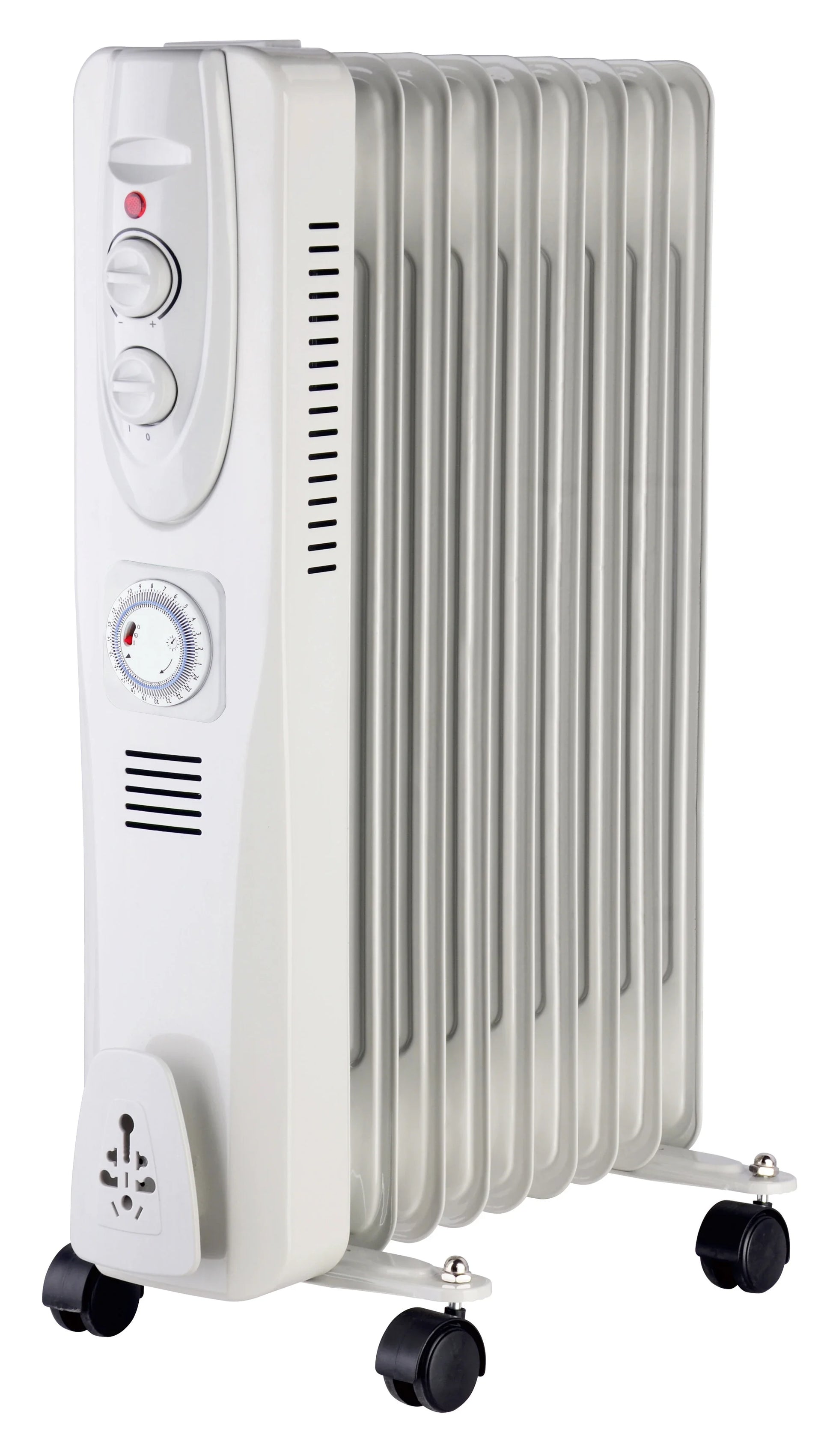 HKM-093267 Adjustable Electric Room Heater - Oil Filled Radiator with Overheat Protection, 3 Power Settings, 1800W, Steel & ABS Construction