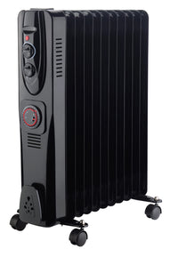 HKM-093267 Adjustable Electric Room Heater - Oil Filled Radiator with Overheat Protection, 3 Power Settings, 1800W, Steel & ABS Construction