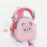 HKM-0933309 Soft Cotton Fleece Pet Backpack with Chest Strap and Traction Rope - Available in Various Colors and Sizes
