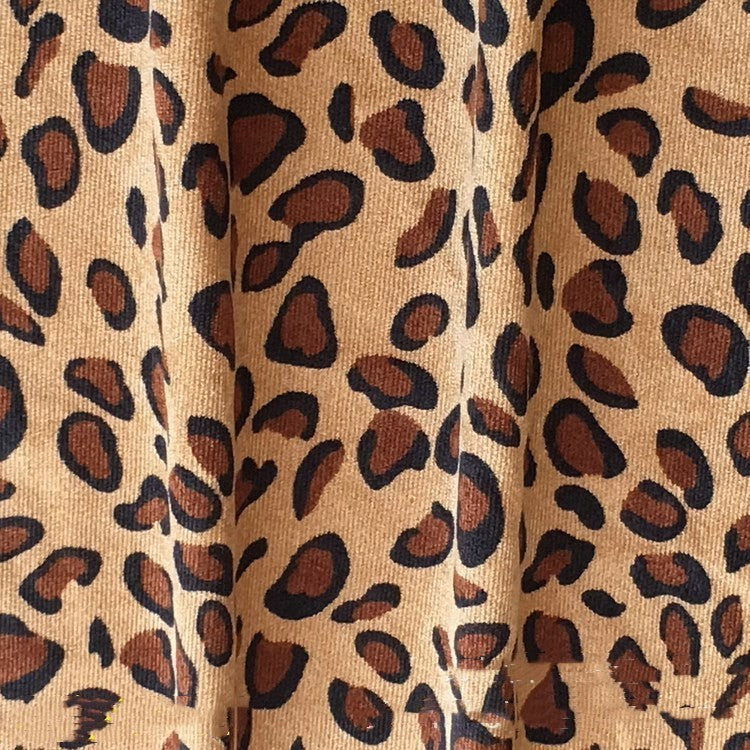 HKM-093331 Leopard Print Women's A-Line Skirt Fabric - 100% Polyester, 150cm Width