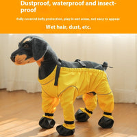 HKM-0933693 Pet Anti-Dirty Pants Dog Shoe Covers - Casual Waterproof Footwear in Yellow and Blue, Sizes XS to 2XL