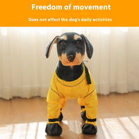 HKM-0933693 Pet Anti-Dirty Pants Dog Shoe Covers - Casual Waterproof Footwear in Yellow and Blue, Sizes XS to 2XL