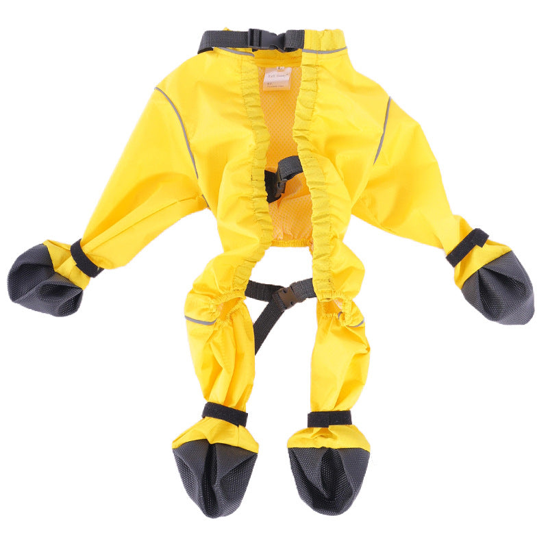 HKM-0933693 Pet Anti-Dirty Pants Dog Shoe Covers - Casual Waterproof Footwear in Yellow and Blue, Sizes XS to 2XL