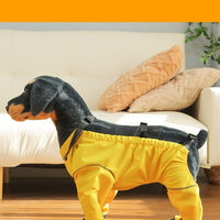 HKM-0933693 Pet Anti-Dirty Pants Dog Shoe Covers - Casual Waterproof Footwear in Yellow and Blue, Sizes XS to 2XL