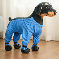 HKM-0933693 Pet Anti-Dirty Pants Dog Shoe Covers - Casual Waterproof Footwear in Yellow and Blue, Sizes XS to 2XL