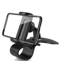 HKM-093715 Universal Adjustable Car Phone Stand - 360° Rotating Dashboard Mount with Tension Clip