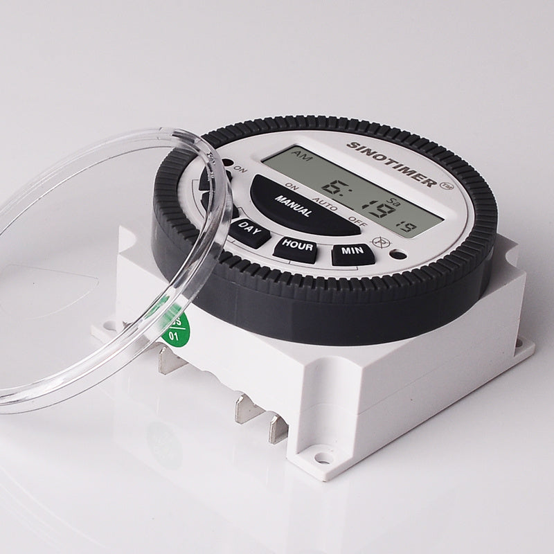 HKM-093715 Weekly Programmable 30A 230V AC Timer for Street, Neon, and Industrial Lighting