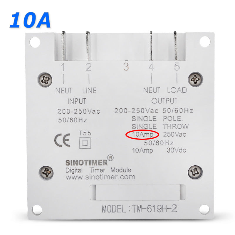 HKM-093715 Weekly Programmable 30A 230V AC Timer for Street, Neon, and Industrial Lighting