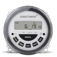 HKM-093715 Weekly Programmable 30A 230V AC Timer for Street, Neon, and Industrial Lighting