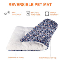 HKM-0937277 Reversible Fleece Pet Bed Mat - Soft, Washable Crate Pad for Dogs and Cats in Multiple Sizes
