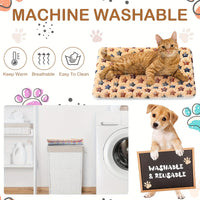 HKM-0937277 Reversible Fleece Pet Bed Mat - Soft, Washable Crate Pad for Dogs and Cats in Multiple Sizes