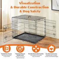 HKM-0937661 Double Door Dog Cage with Removable Tray for Easy Cleaning - Various Sizes Available