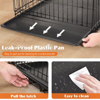 HKM-0937661 Double Door Dog Cage with Removable Tray for Easy Cleaning - Various Sizes Available