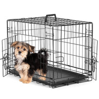 HKM-0937661 Double Door Dog Cage with Removable Tray for Easy Cleaning - Various Sizes Available