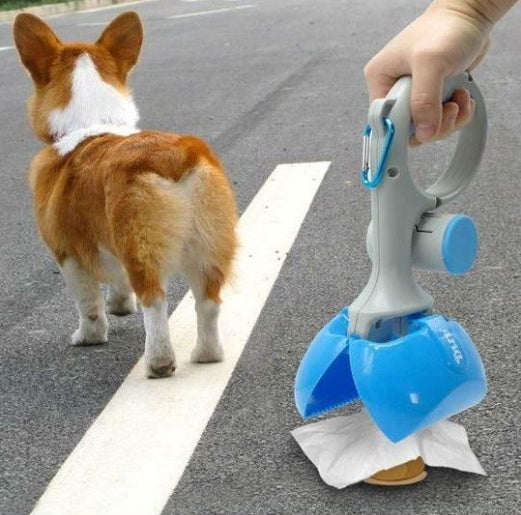 HKM-0937789 Automatic Portable Dog Pooper Scooper with Plastic Bag for Easy Cleanup