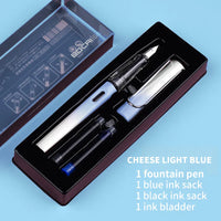 HKM-093779 Ergonomic Fountain Pen with EF Nib - Black and Blue, 16.1 cm Size