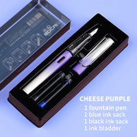 HKM-093779 Ergonomic Fountain Pen with EF Nib - Black and Blue, 16.1 cm Size