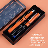 HKM-093779 Ergonomic Fountain Pen with EF Nib - Black and Blue, 16.1 cm Size