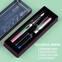 HKM-093779 Ergonomic Fountain Pen with EF Nib - Black and Blue, 16.1 cm Size