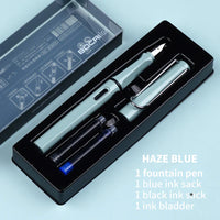 HKM-093779 Ergonomic Fountain Pen with EF Nib - Black and Blue, 16.1 cm Size