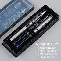 HKM-093779 Ergonomic Fountain Pen with EF Nib - Black and Blue, 16.1 cm Size