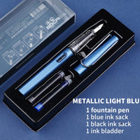 HKM-093779 Ergonomic Fountain Pen with EF Nib - Black and Blue, 16.1 cm Size