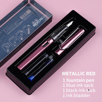 HKM-093779 Ergonomic Fountain Pen with EF Nib - Black and Blue, 16.1 cm Size