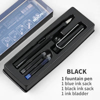 HKM-093779 Ergonomic Fountain Pen with EF Nib - Black and Blue, 16.1 cm Size