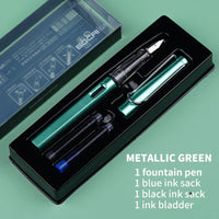 HKM-093779 Ergonomic Fountain Pen with EF Nib - Black and Blue, 16.1 cm Size