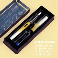 HKM-093779 Ergonomic Fountain Pen with EF Nib - Black and Blue, 16.1 cm Size