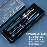 HKM-093779 Ergonomic Fountain Pen with EF Nib - Black and Blue, 16.1 cm Size