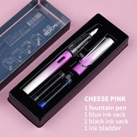 HKM-093779 Ergonomic Fountain Pen with EF Nib - Black and Blue, 16.1 cm Size