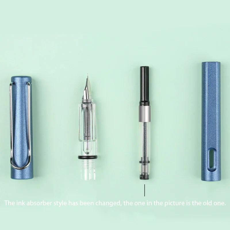 HKM-093779 Ergonomic Fountain Pen with EF Nib - Black and Blue, 16.1 cm Size