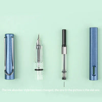 HKM-093779 Ergonomic Fountain Pen with EF Nib - Black and Blue, 16.1 cm Size