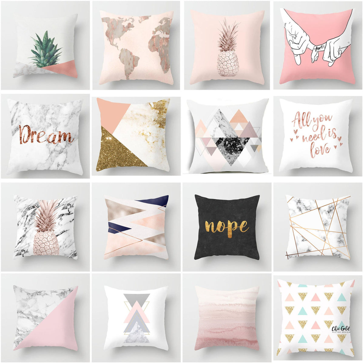HKM-093779 Geometric Abstraction Cushion Cover - Peach Skin Fabric, 45x45cm